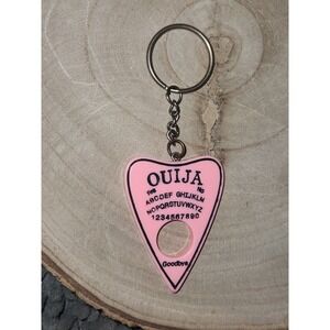 OUIJA BOARD KEY RING Pink & Black Bag Clip Gothic Vintage Keychain
